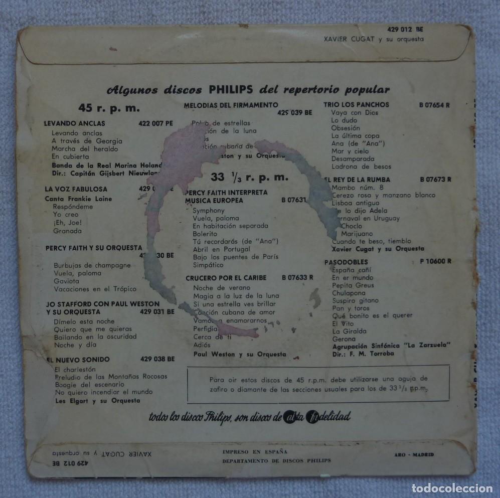 Discos de vinilo: XAVIER CUGAT // MAMBO N&ordm;8+3 // EP - Foto 2