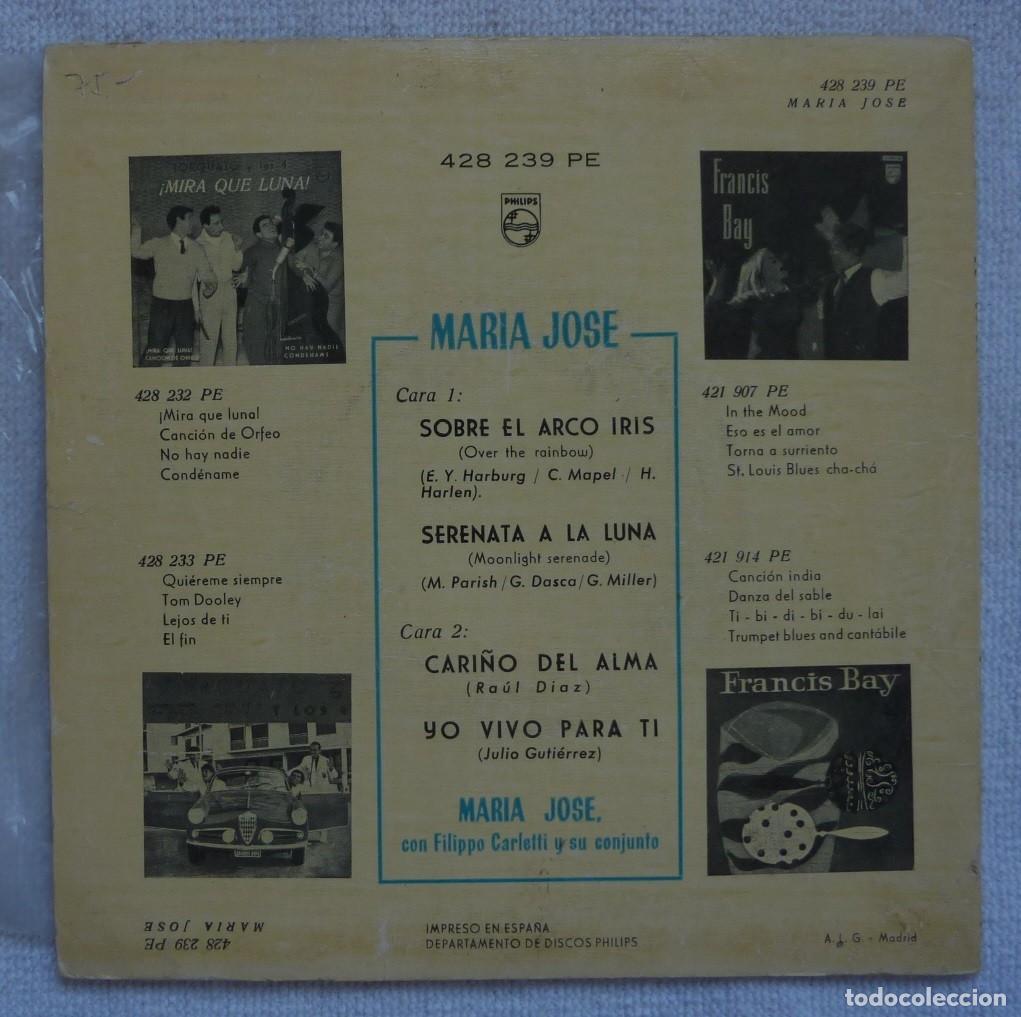Discos de vinilo: MARIA JOSE // SOBRE EL ARCO IRIS+3 // 1960 // EP - Foto 2