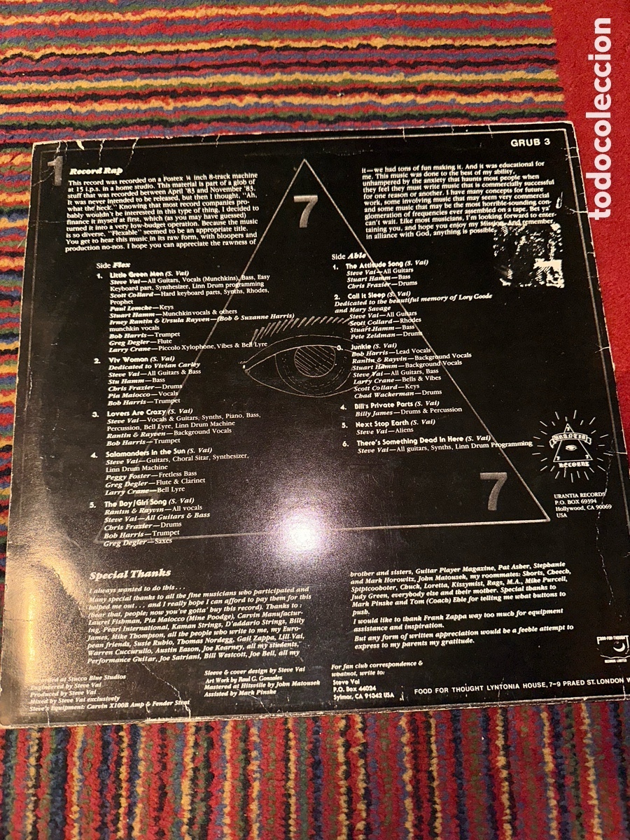 Discos de vinilo: STEVE VAI: STEVE VAI&acute;S FLEX-ABLE. Lp STUART HAMM - Foto 2