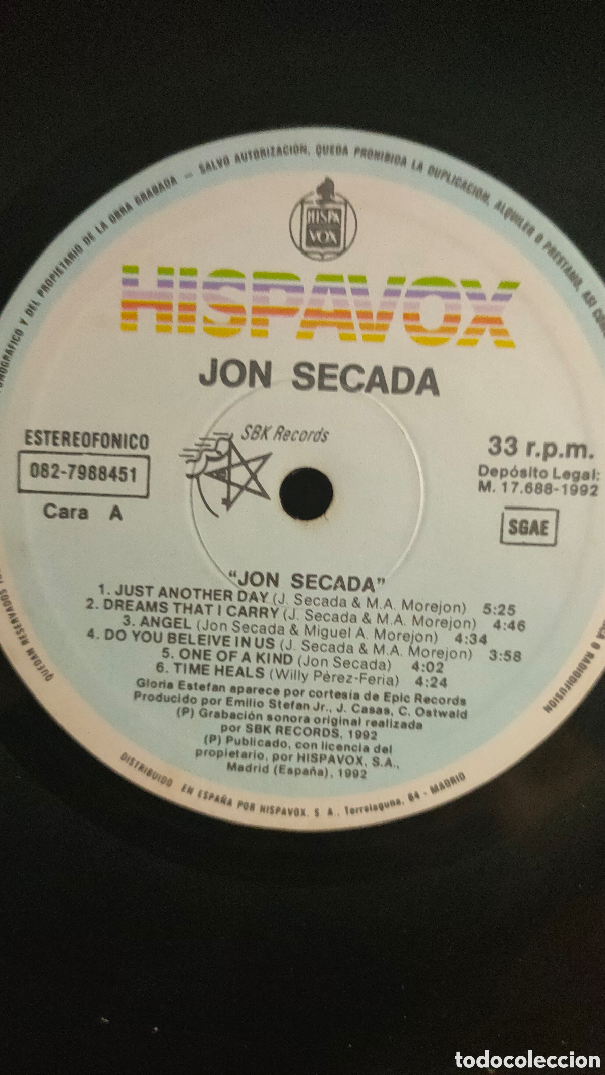 Discos de vinilo: Jon Secada &ndash; Jon Secada ..1992 original Spain LP disco de vinilo - Foto 3
