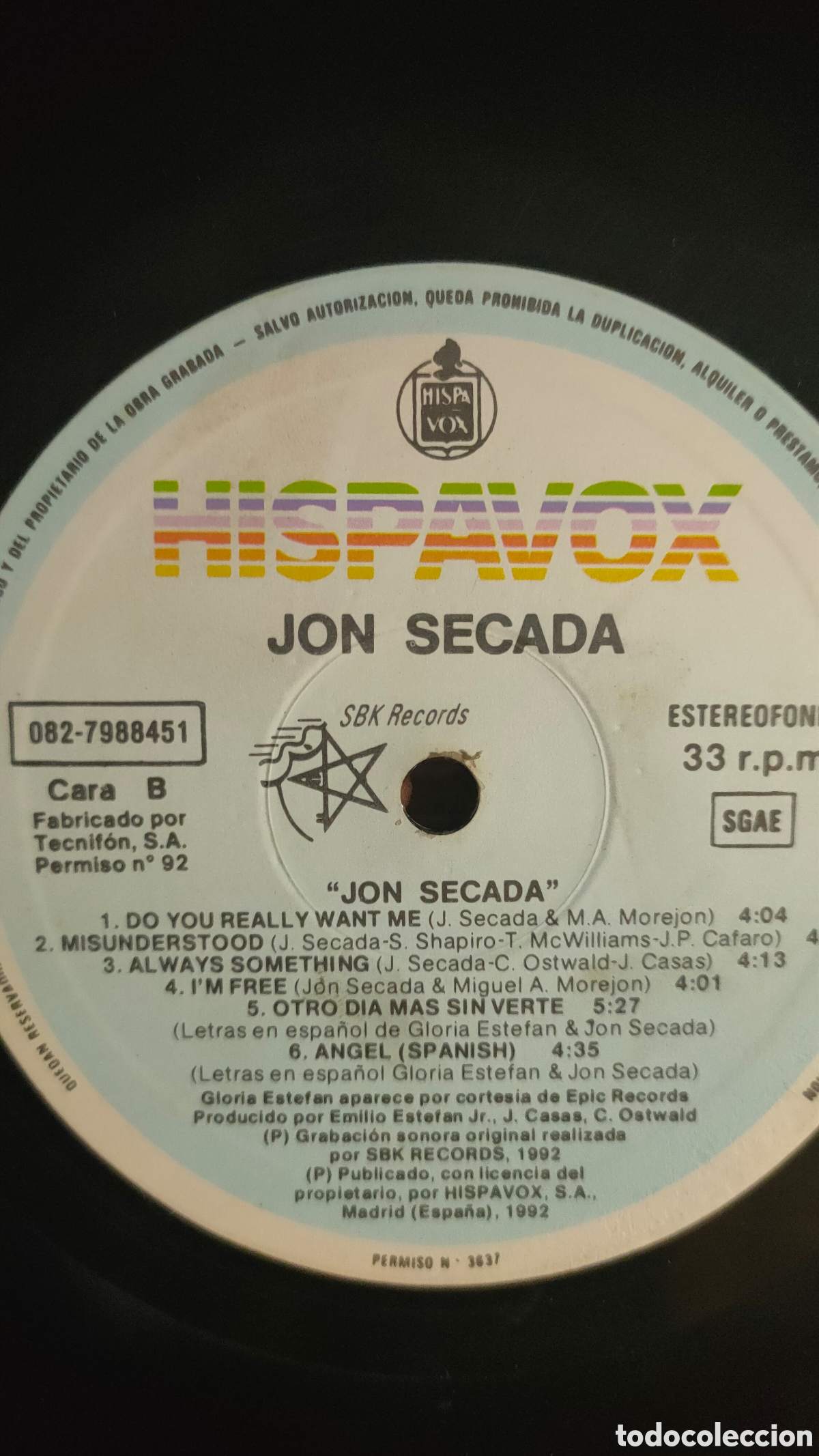 Discos de vinilo: Jon Secada &ndash; Jon Secada ..1992 original Spain LP disco de vinilo - Foto 4