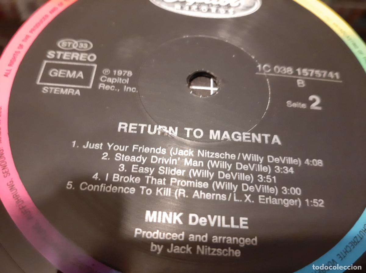Discos de vinilo: MINK DEVILLE -RETURN TO MAGENTA- LP DISCO VINILO - Foto 2