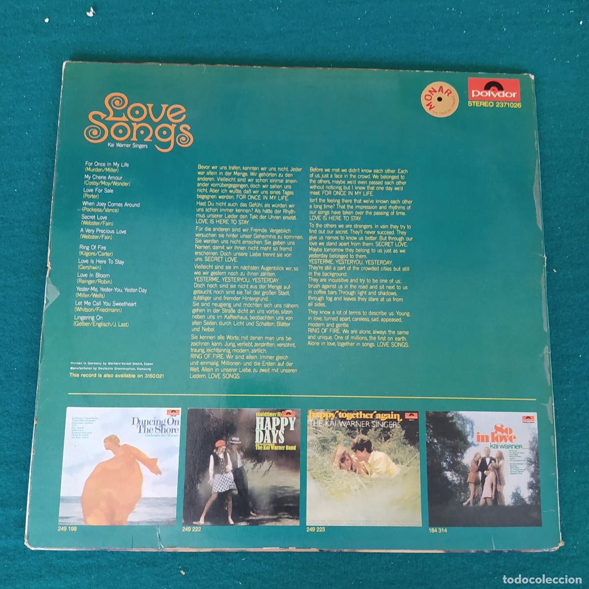 Discos de vinilo: Kai Warner Singers &ndash; Love Songs - Foto 2