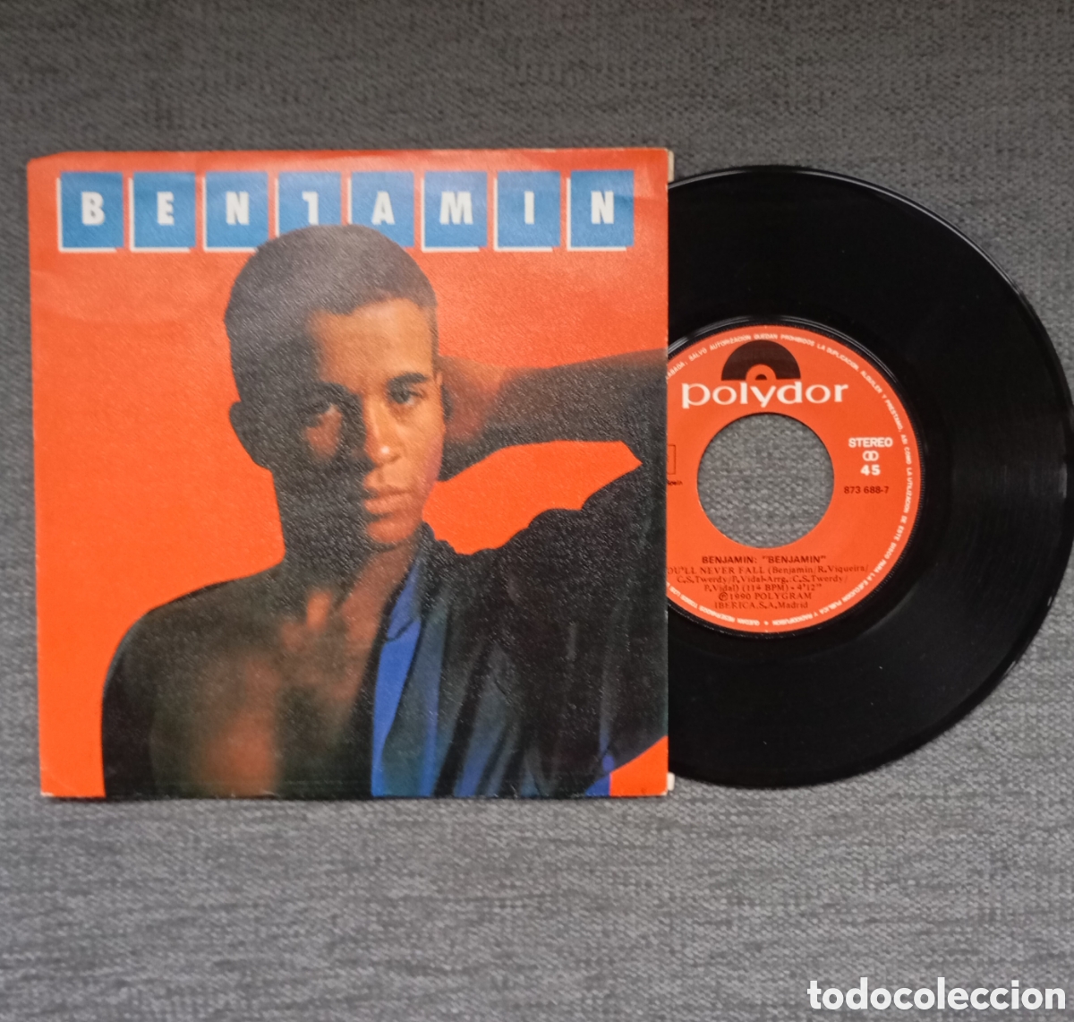 Discos de vinilo: Benjamin. Youll Never Fall/ Up & Down. Single 7&rdquo;, a&ntilde;o 1990. - Foto 1