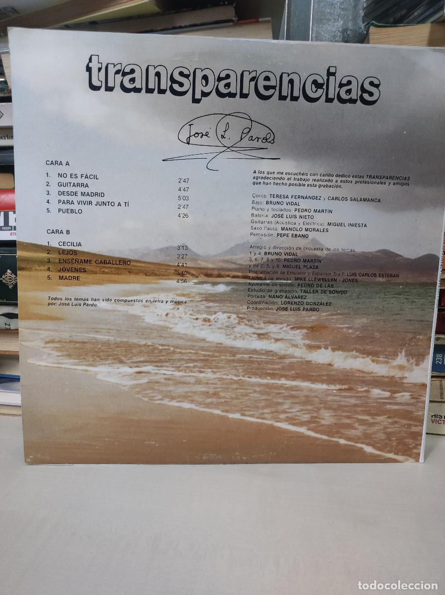 Discos de vinilo: Jos&eacute; Lu&iacute;s Pardo &ndash; Transparencias - Foto 2