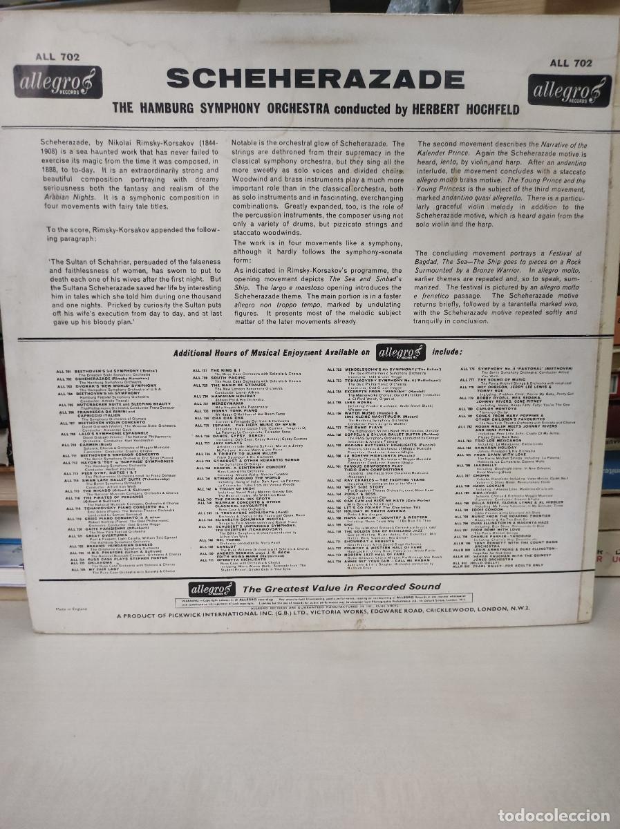 Discos de vinilo: SCHEREZADE OPUS 35 ALLEGRO - Foto 2