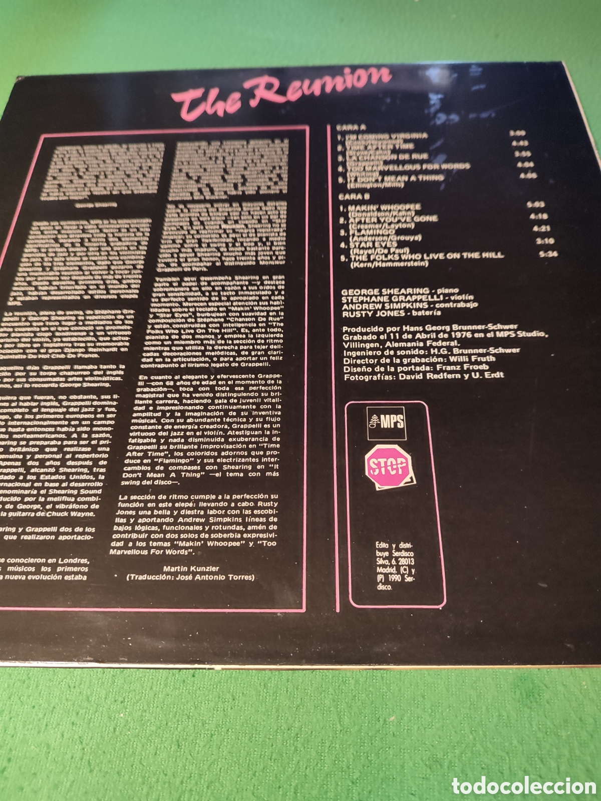 Discos de vinilo: George Shearing and Stephane Grappelli - Reuni&oacute;n - Foto 2