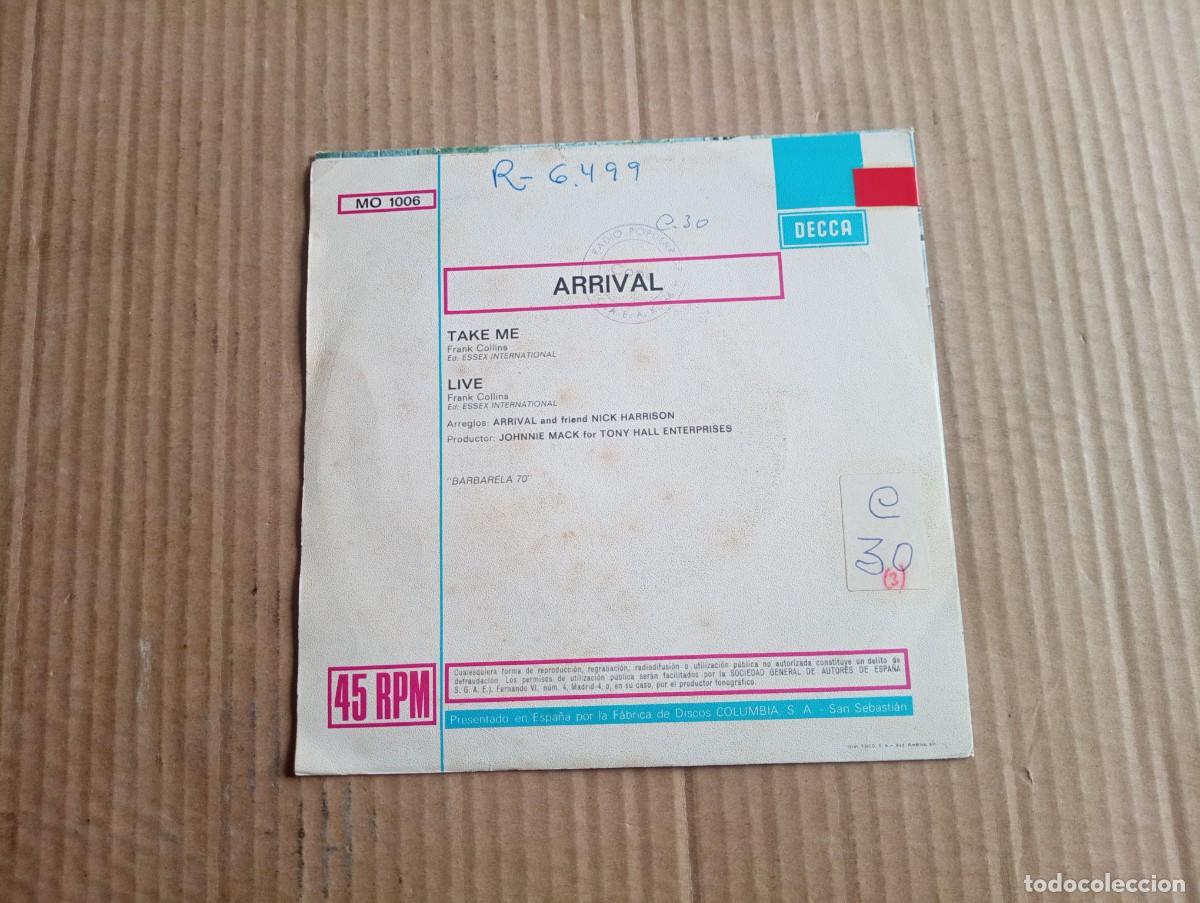 Discos de vinilo: ARRIVAL - TAKE ME SINGLE 1970 EDICION ESPA&Ntilde;OLA - Foto 3