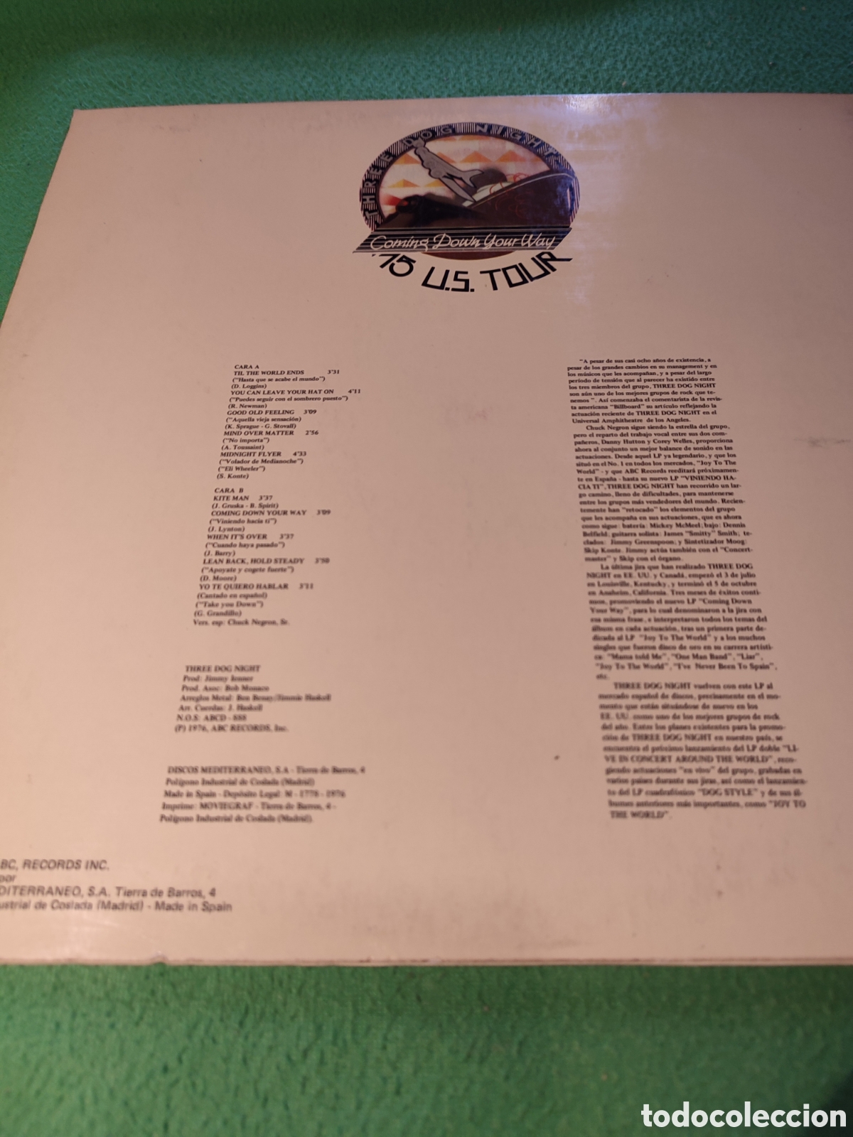 Discos de vinilo: Three Dog Night - Viniendo Hacia ti - Foto 2