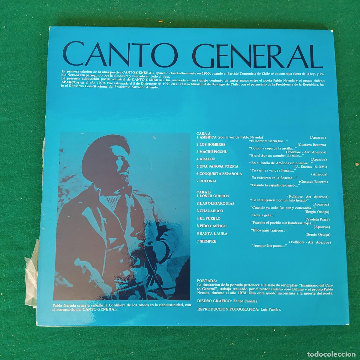 Discos de vinilo: Pablo Neruda / Aparcoa / Mares Gonzalez &ndash; Canto General - Foto 2
