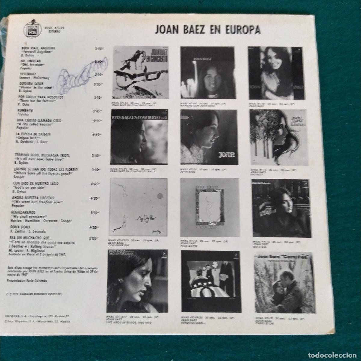 Discos de vinilo: Joan Baez &ndash; Joan Baez En Europa - Foto 2