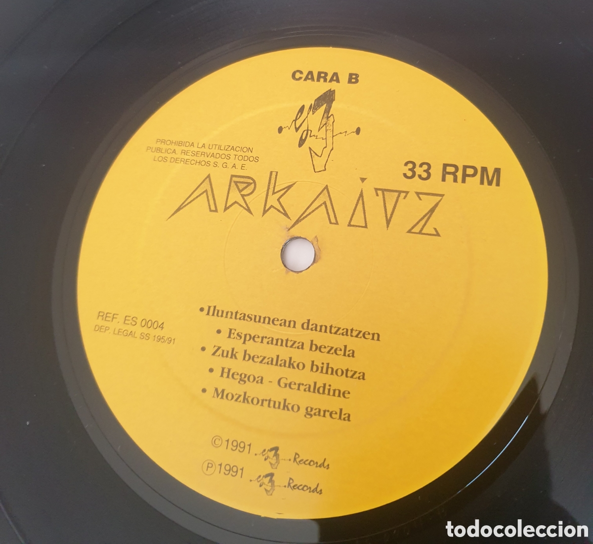 Discos de vinilo: Arkaitz - Zuentzat. 1991 - Foto 2