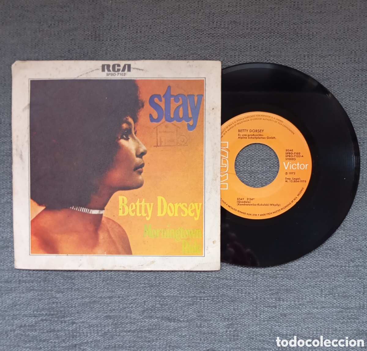 Vinyl-Schallplatten: Betty Dorsey. Stay/ Morningtown Ride. Single 7&rdquo;, a&ntilde;o 1976.