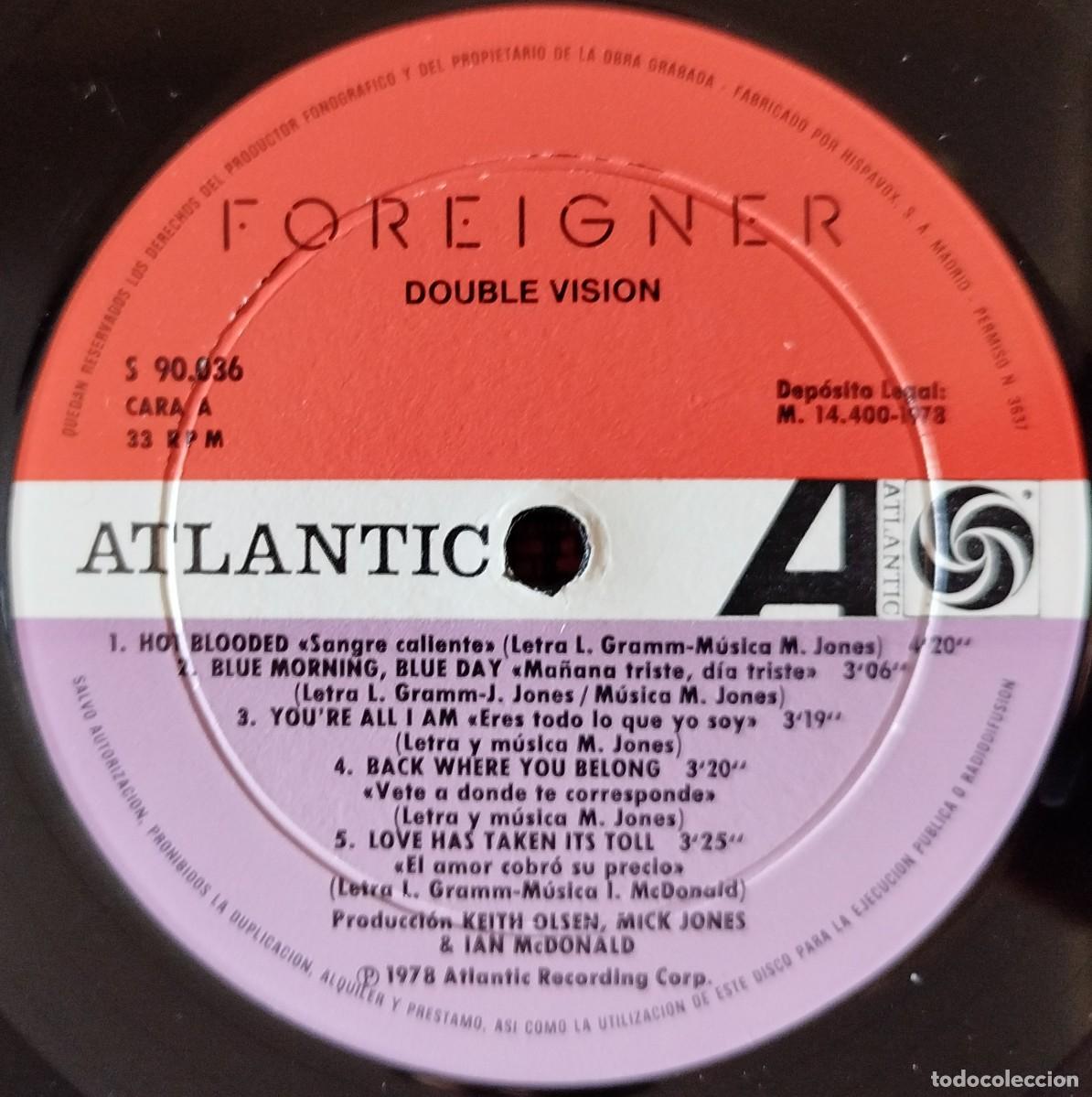 Discos de vinilo: FOREIGNER ** Double Vision ** VINILO LP ORIGINAL 1978 - Foto 3