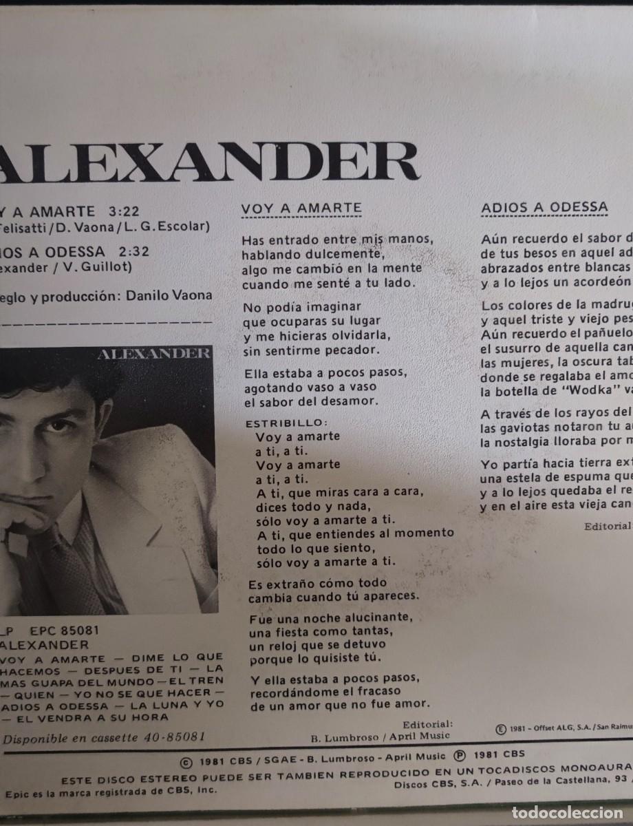 Discos de vinilo: ALEXANDER, SINGLE 2 canciones - Foto 2