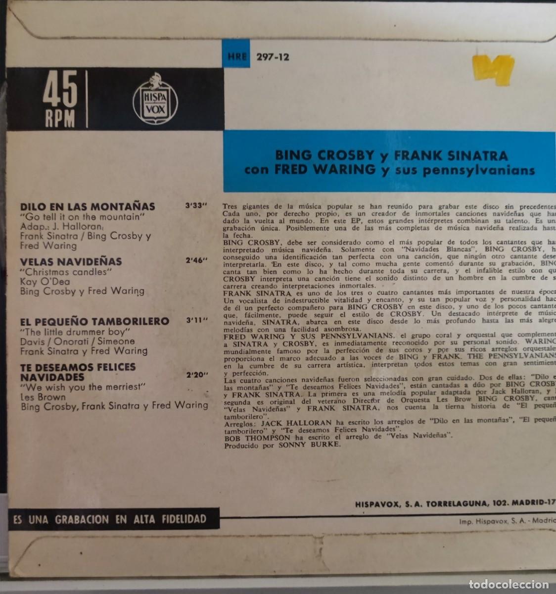 Discos de vinilo: BING CROSBY Y FRANK SINATRA - Foto 2