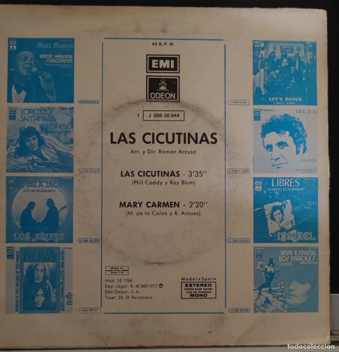 Discos de vinilo: LAS CICUTINAS- SINGLE INFANTIL - Foto 3