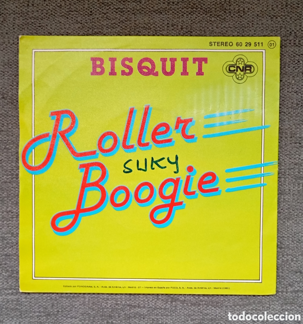 Discos de vinilo: Bisquit. Roller Boogie/ Roller Boogie. Single 7&rdquo;, a&ntilde;o 1980. - Foto 2