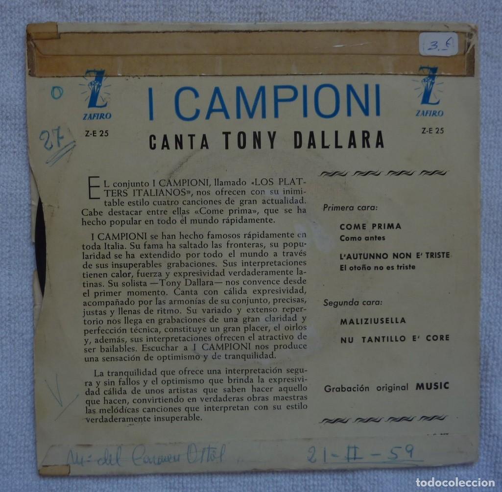 Discos de vinilo: TONY DALLARA // COME PRIMA+3 // EP - Foto 2