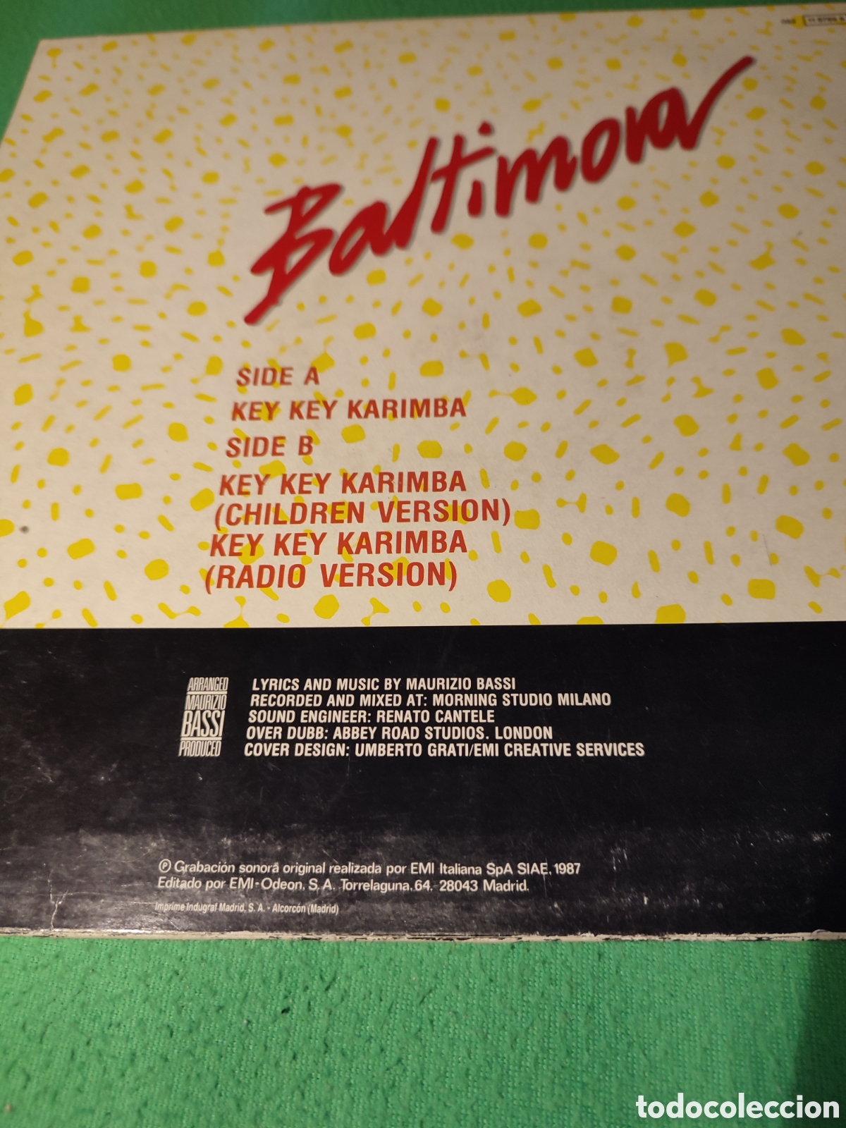 Discos de vinilo: Baltimora - Key Key Karimba Maxi single - Foto 2