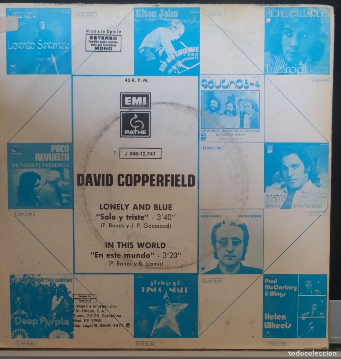 Discos de vinilo: DAVID COPPERFIELD - single - Foto 2