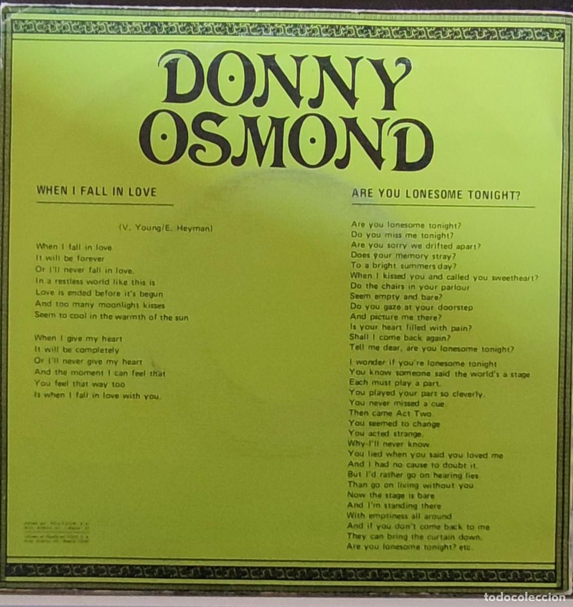 Discos de vinilo: DONNY OSMOND - single - Foto 2
