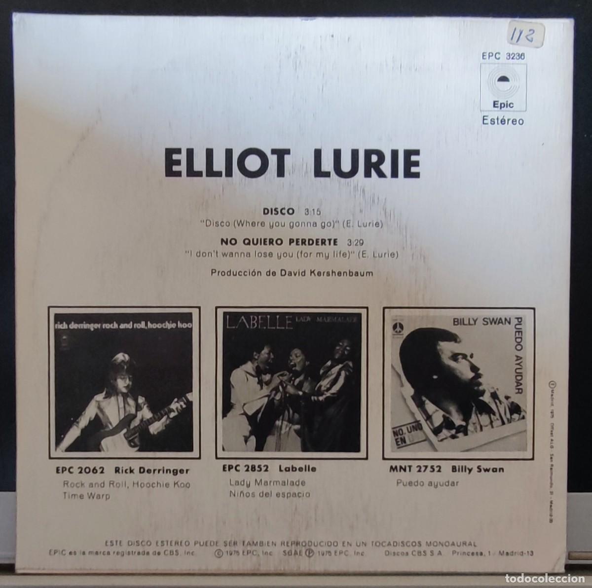 Discos de vinilo: ELLIOT LURIE - SINGLE - Foto 2