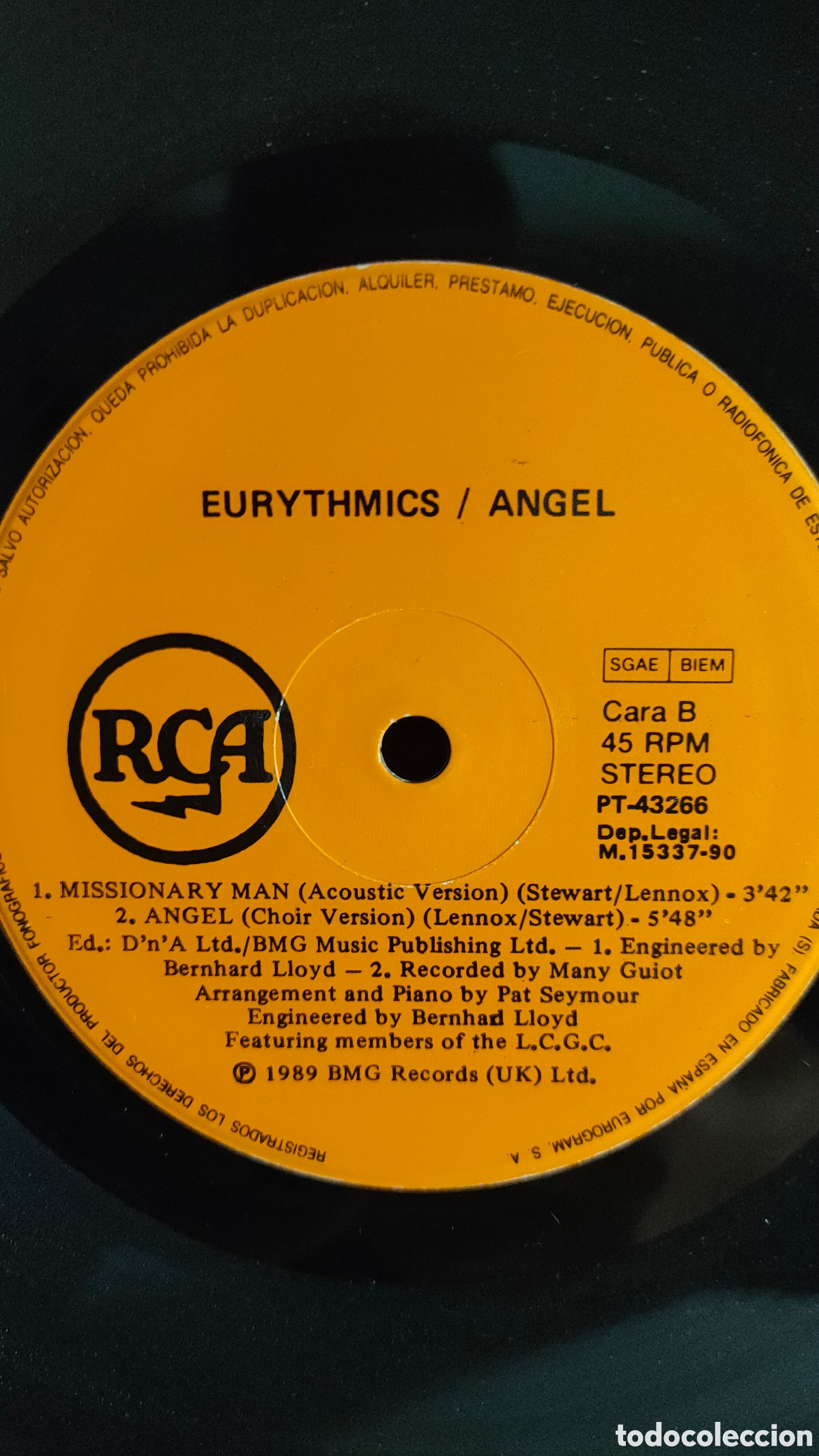 Discos de vinilo: Eurythmics &ndash; Angel ..1990 original Spain disco de vinilo - Foto 4