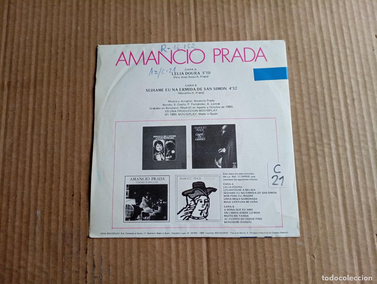 Discos de vinilo: AMANCIO PRADA - LELIADOURA SINGLE 1980 - Foto 3
