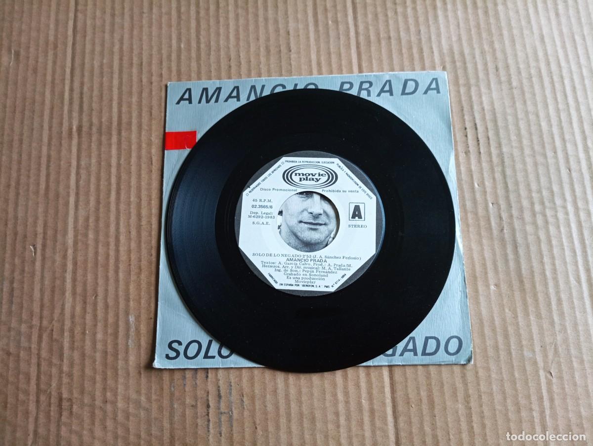 Discos de vinilo: AMANCIO PRADA - SOLO DE LO NEGADO SINGLE 1983 - Foto 2