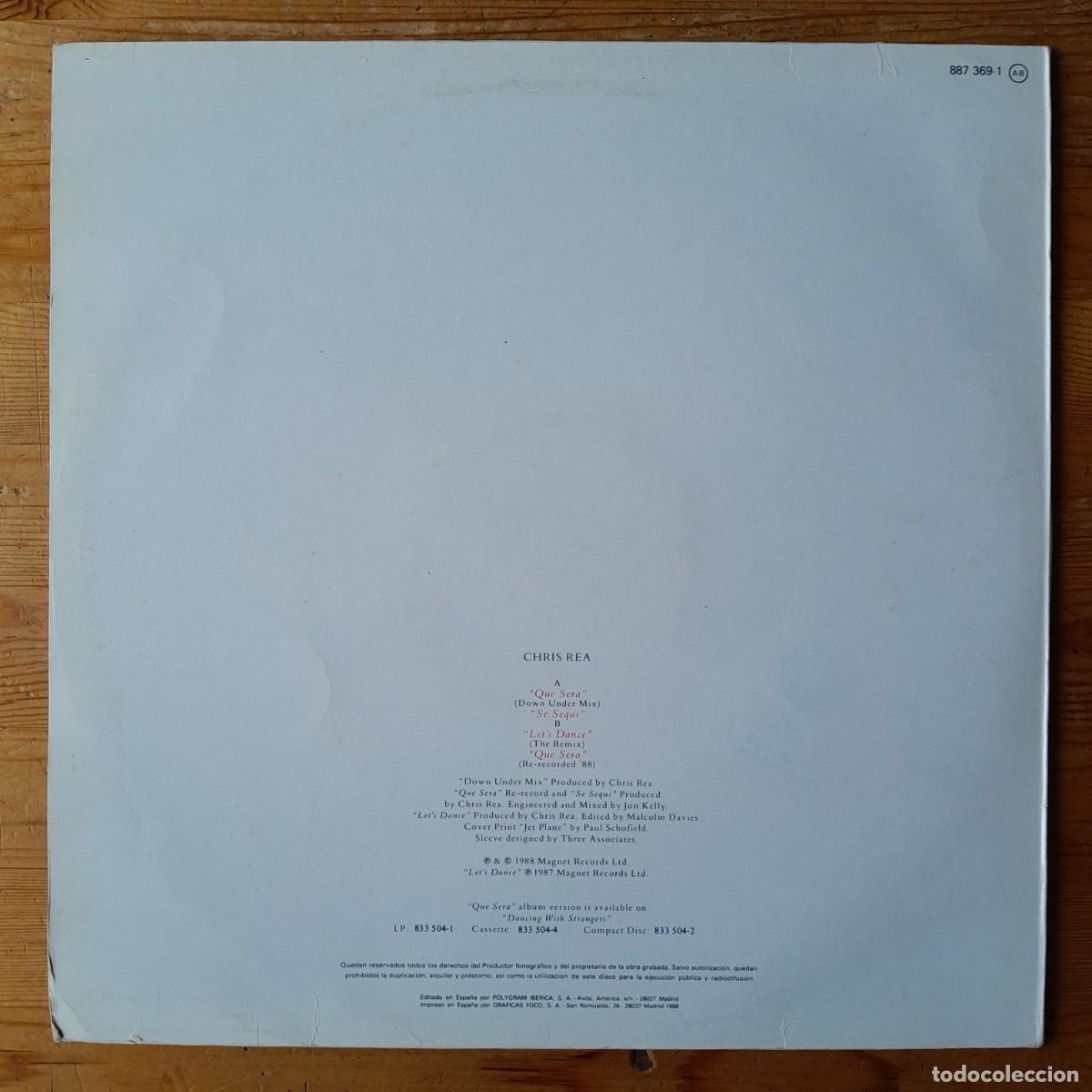 Discos de vinilo: CHRIS REA : QUE SERA [MAGNET - ESP 1988] 12&rdquo; - Foto 2
