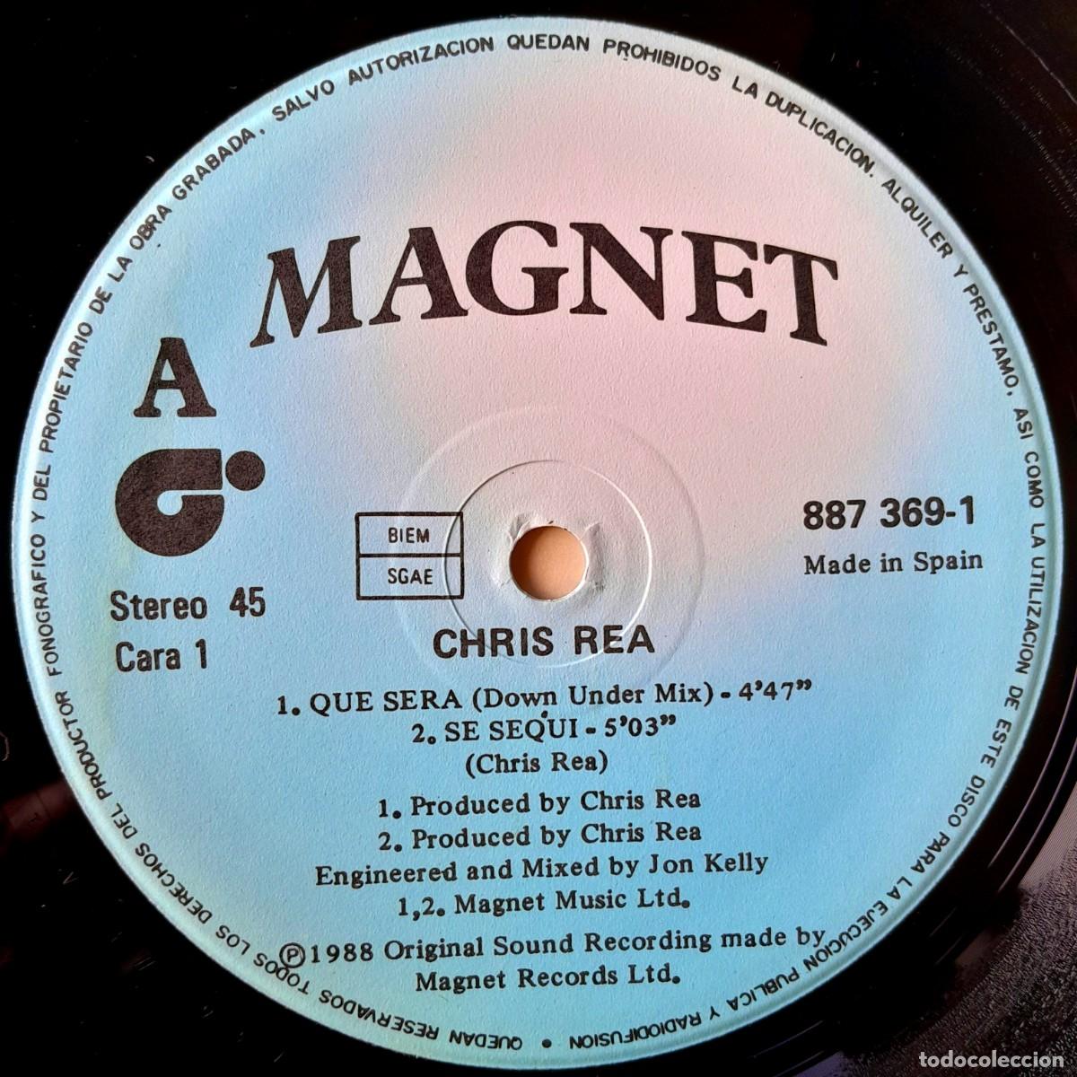 Discos de vinilo: CHRIS REA : QUE SERA [MAGNET - ESP 1988] 12&rdquo; - Foto 3
