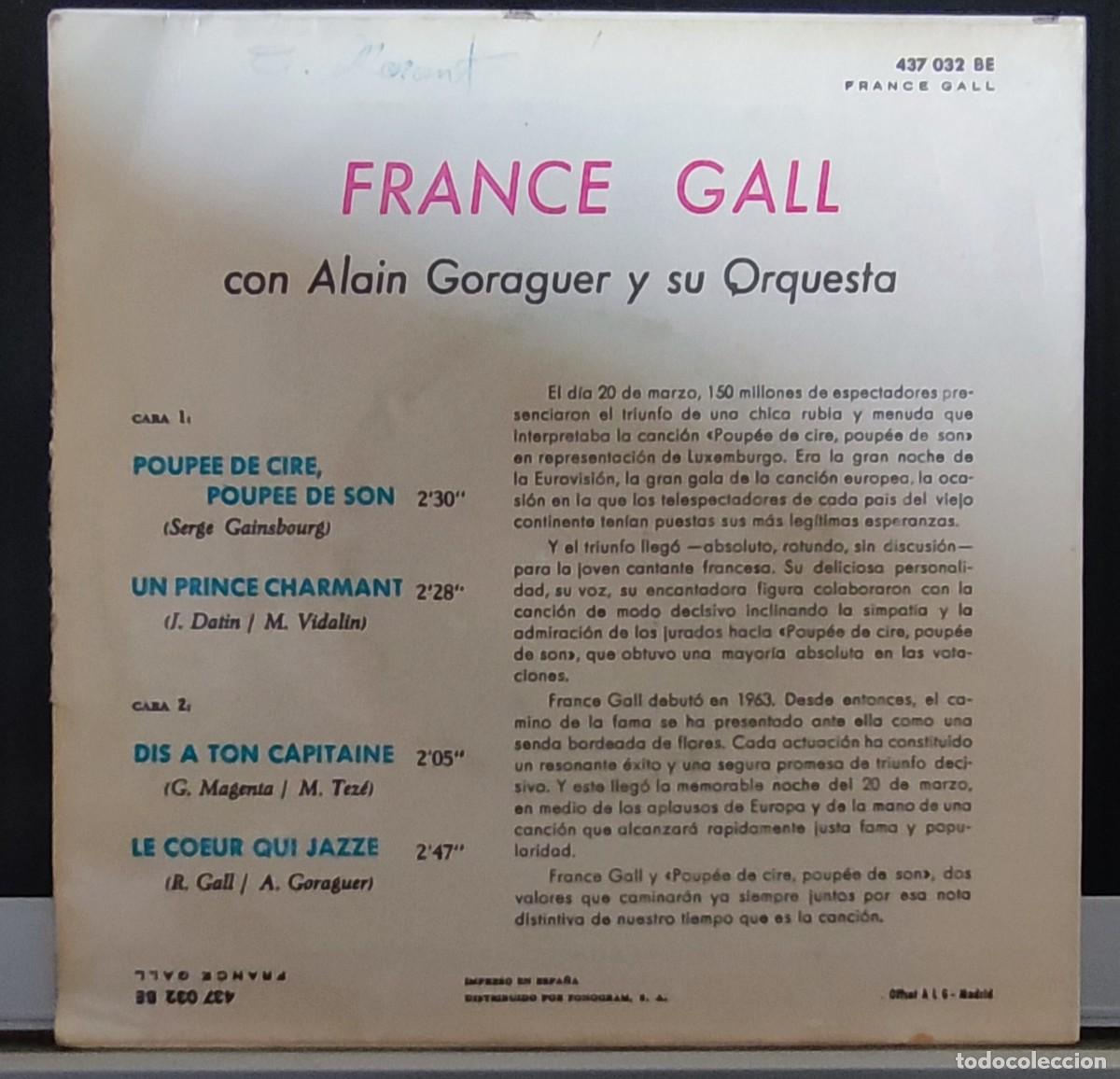 Discos de vinilo: FRANCE GALL - SINGLE - Foto 2