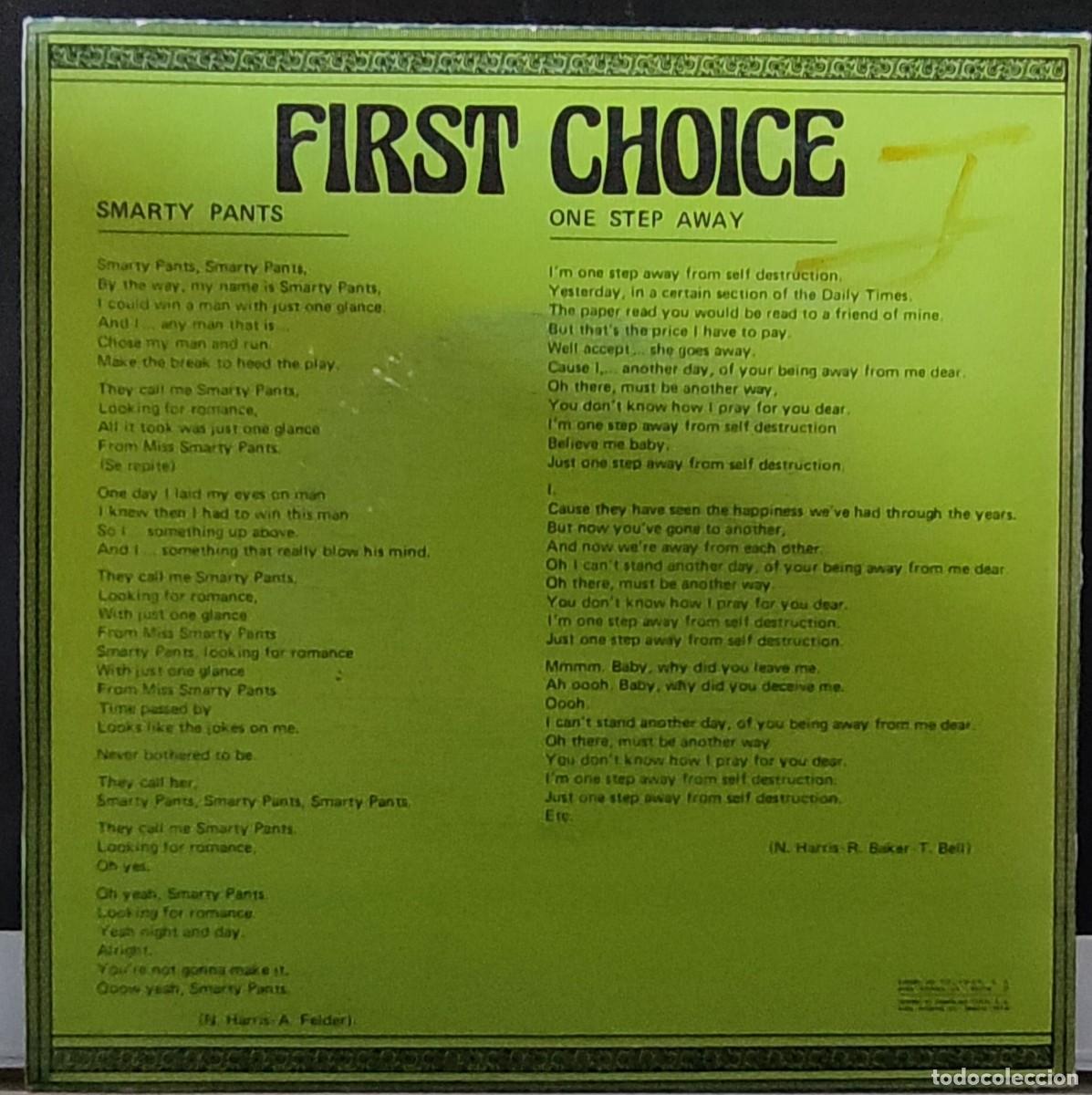 Discos de vinilo: FIRST CHOICE - SINGLE - Foto 2