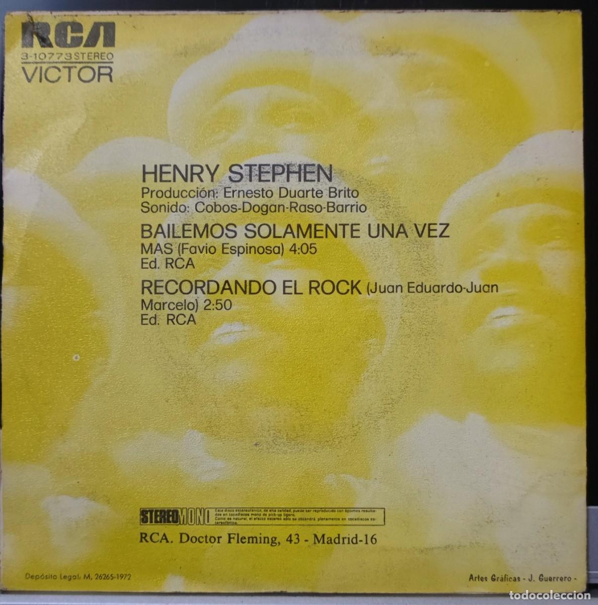 Discos de vinilo: HENRY STEPHEN - BAILEMOS SOLAMENTE - Foto 2