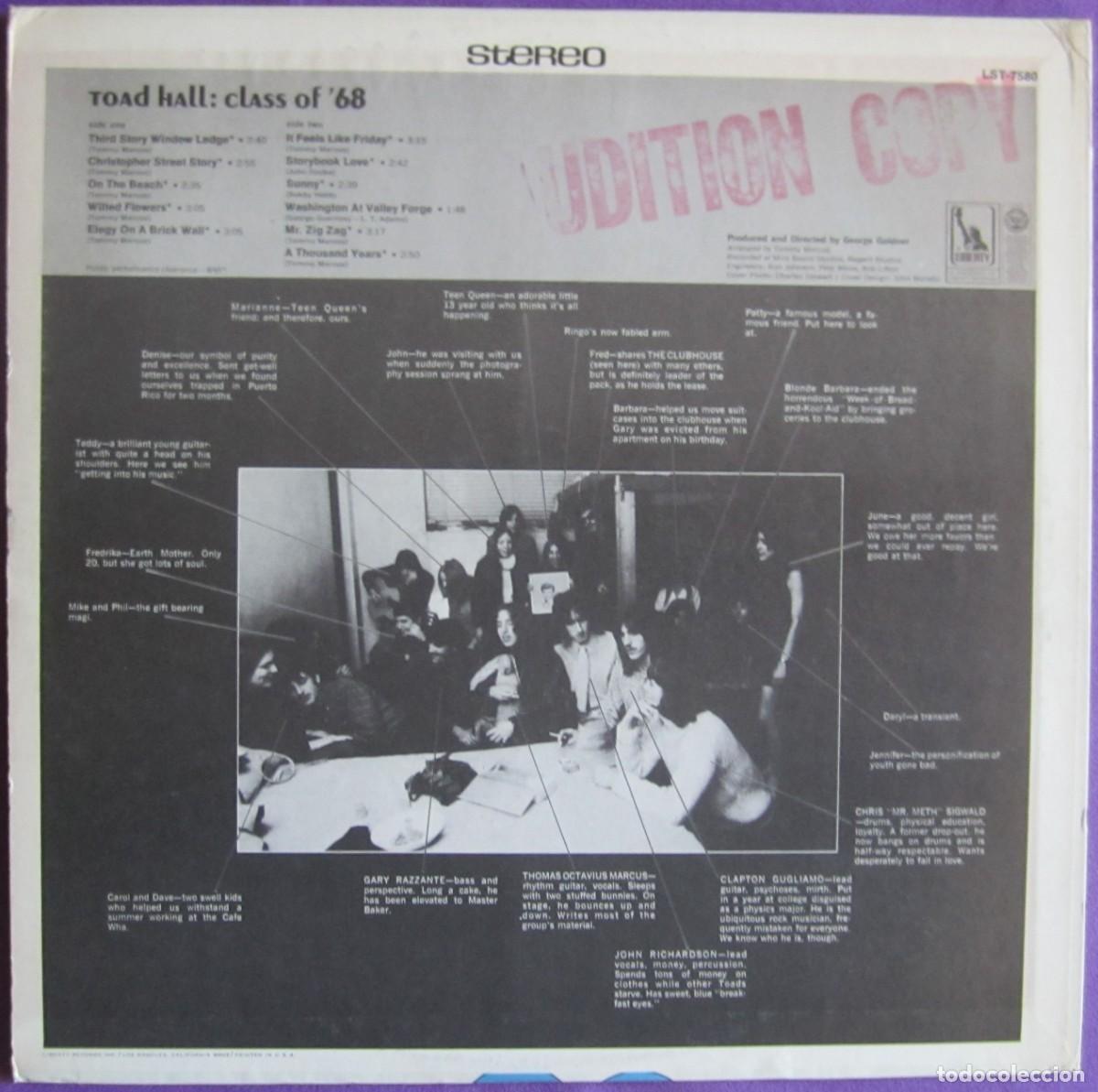 Discos de vinilo: TOAD HALL: TOAD HALL. EXCELENTE PSYCHO / SUNSHINE POP ORIGINAL U.S.A. EDICI&Oacute;N PROMOCIONAL - Foto 2