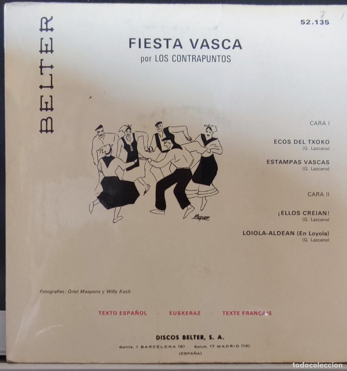 Discos de vinilo: LOS CONTRAPUNTOS - FIESTA BASCA - Foto 4