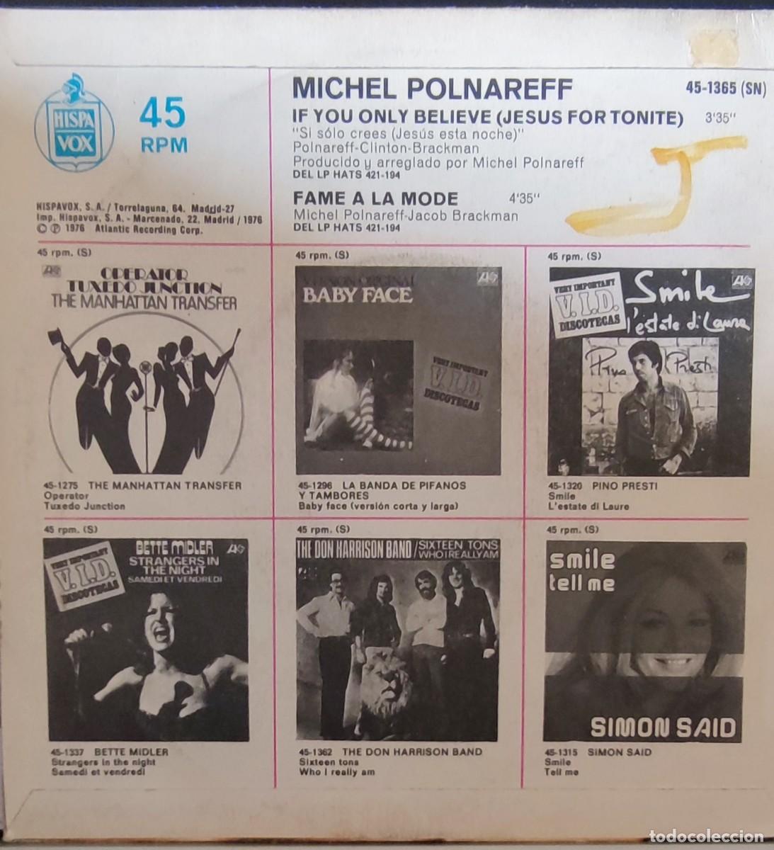 Discos de vinilo: MICHEL POLNAREFF - IF YOU ONLY BELIEVE - Foto 2