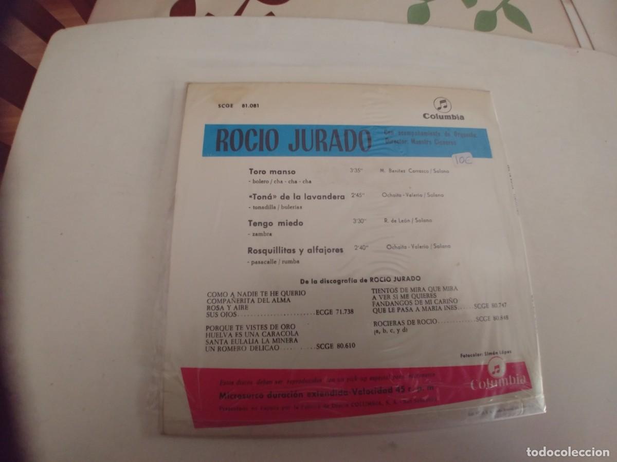 Discos de vinilo: ROCIO JURADO-EP TORO MANSO +3-NUEVO - Foto 2
