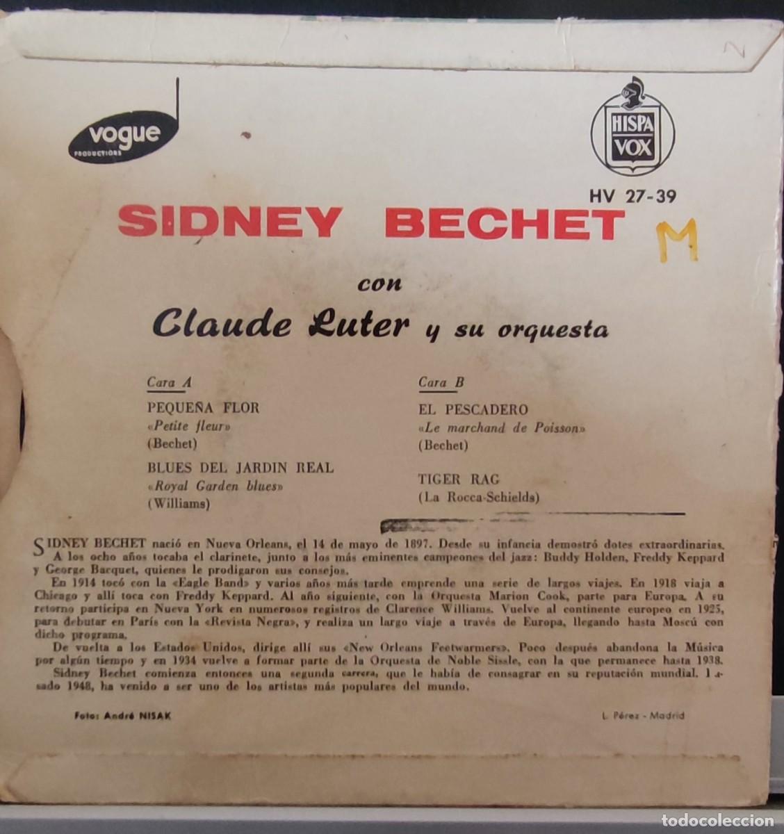 Discos de vinilo: SIDNEY BECHET - CON CLAUDE LUTER & ORQUESTA - Foto 2
