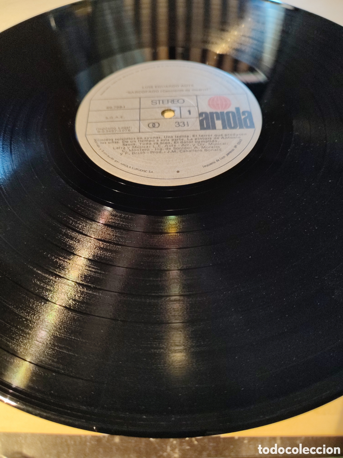 Discos de vinilo: Luis Eduardo Aute - Sarc&oacute;fago - Foto 3