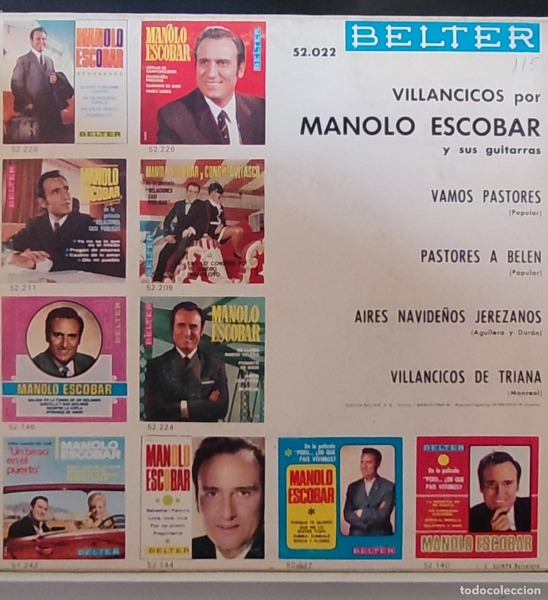 Discos de vinilo: MANOLO ESCOBAR - VILLANCICOS - Foto 2