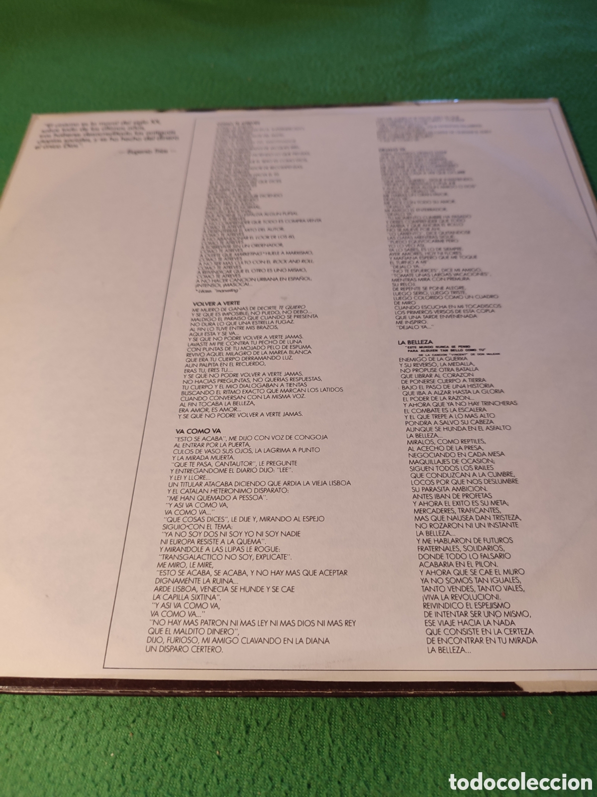 Discos de vinilo: Luis Eduardo Aute - Segundos fuera - Foto 2