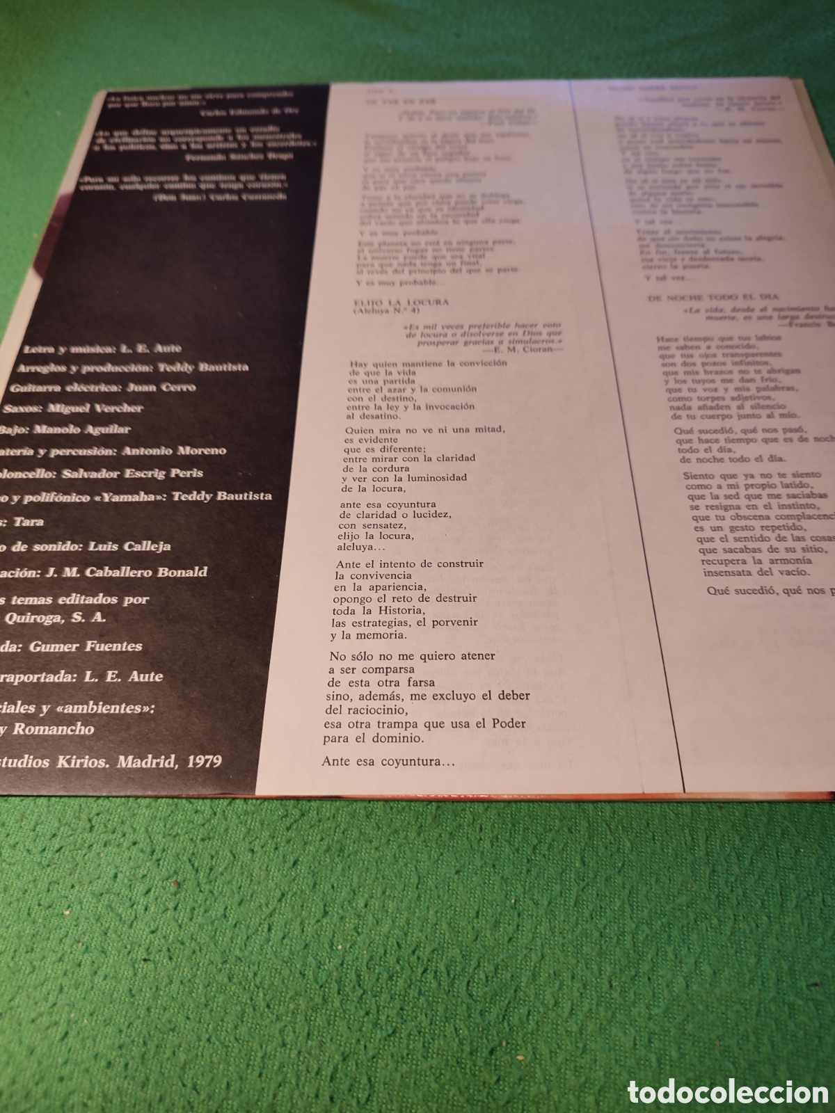 Discos de vinilo: Luis Eduardo Aute - De par en par - Foto 2