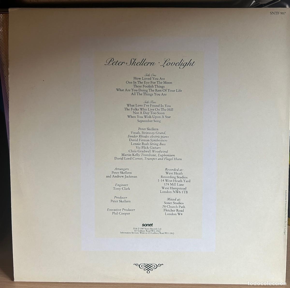 Discos de vinilo: Peter Skellern. Lovelight.VG+/VG+.1987.UK - Foto 3