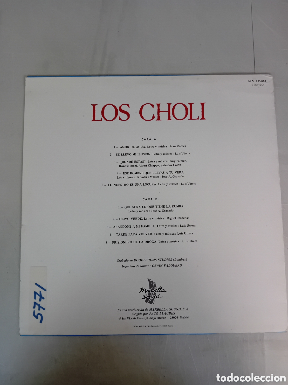 Discos de vinilo: LOS CHOLI. QUE SERA LO QUE TIENE LA RUMBA - Foto 2