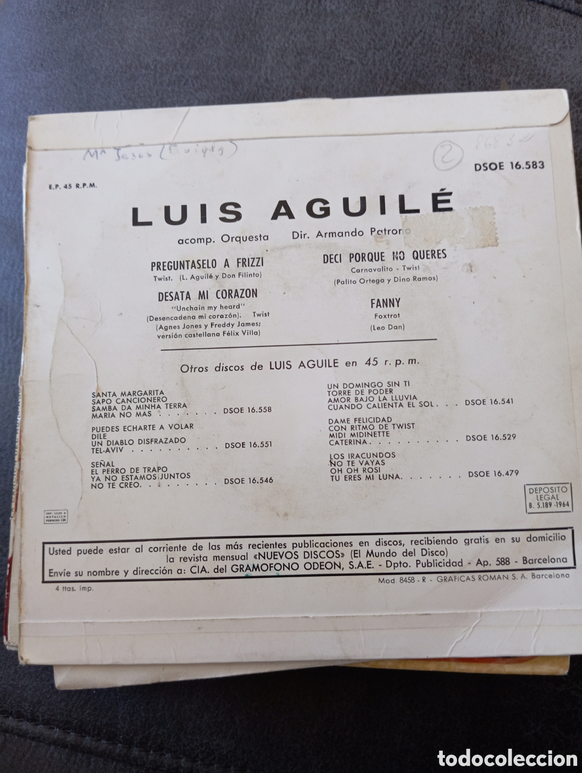 Discos de vinilo: Luis Aguile.disco EP - Foto 2