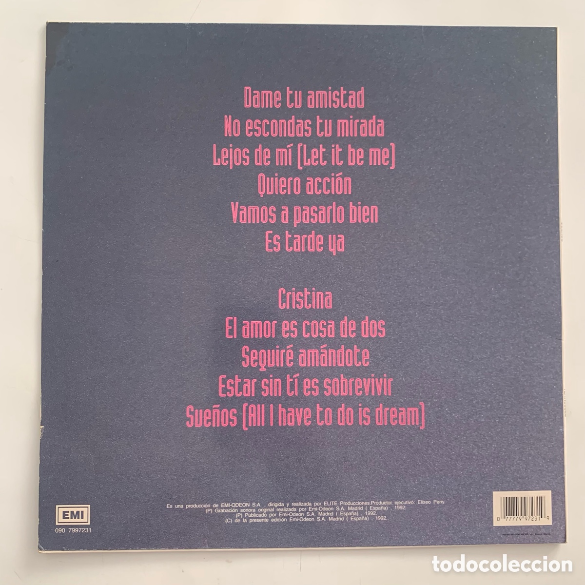 Discos de vinilo: LP TENNESSEE SUE&Ntilde;OS DE 1992 - Foto 2