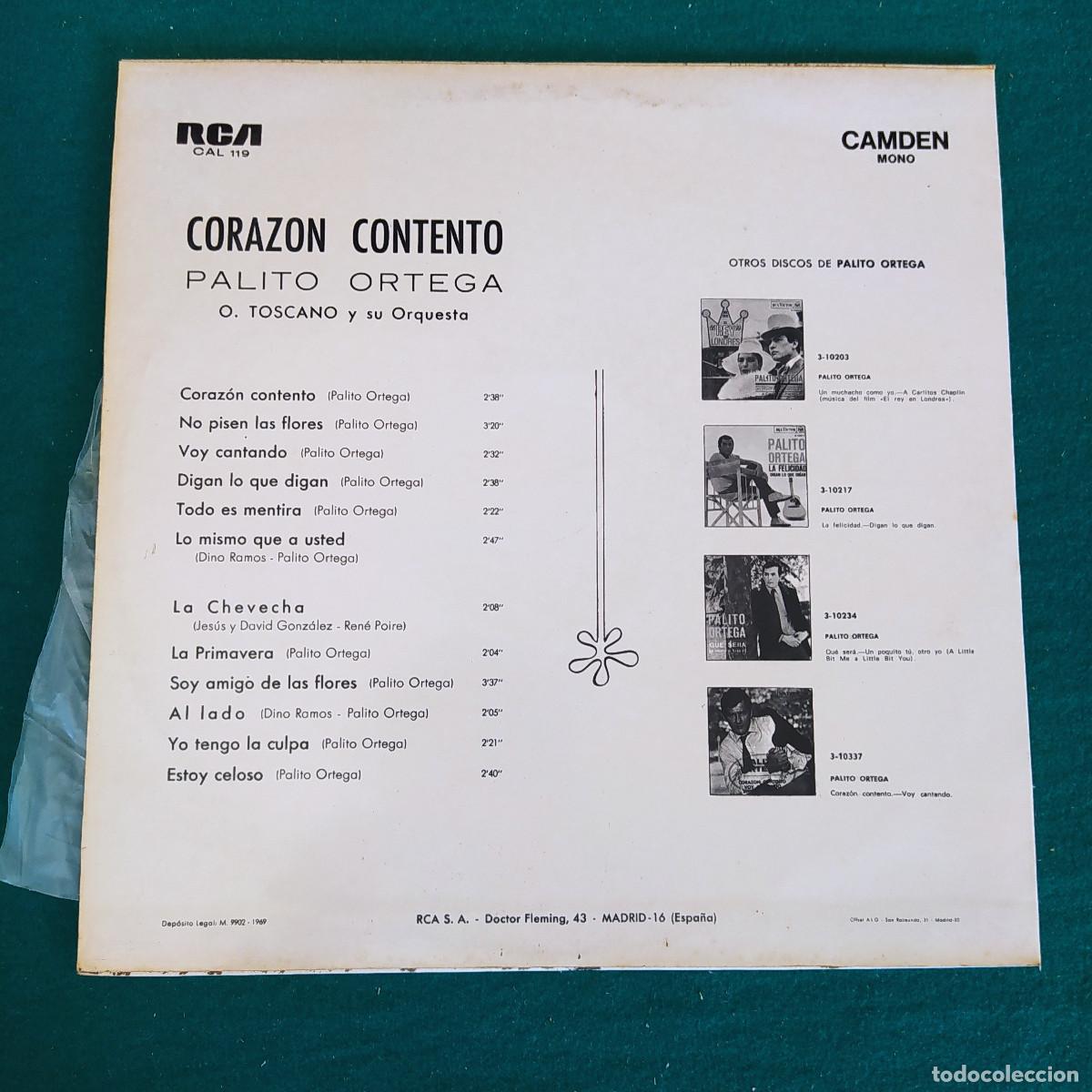 Discos de vinilo: Palito Ortega &ndash; Coraz&oacute;n Contento - Foto 2