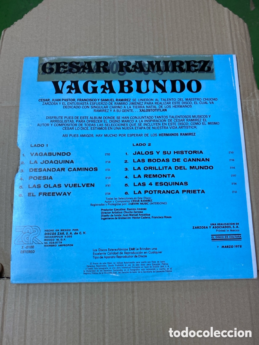 Discos de vinilo: LP CESAR RAMIREZ. VAGABUNDO. - Foto 2